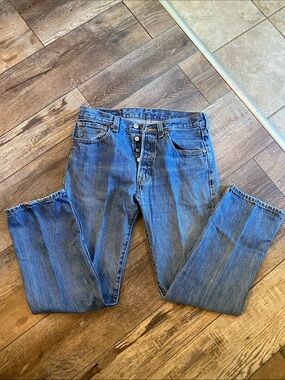 Levi's Men's Blue Straight-Leg Button-Fly Jeans